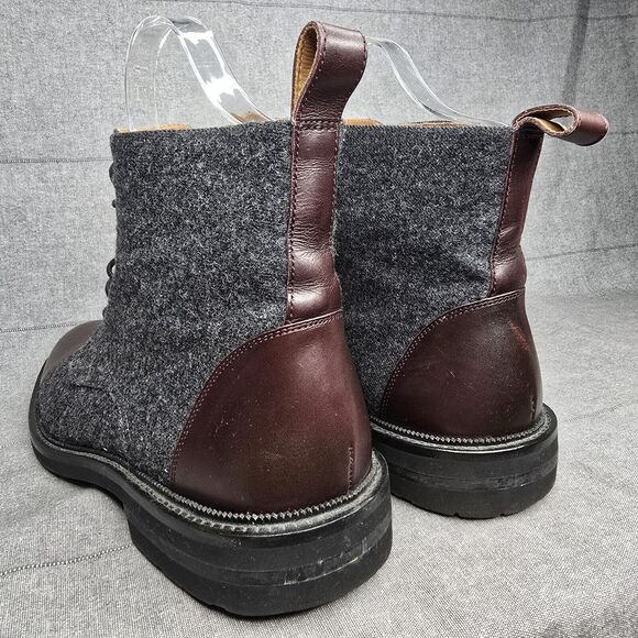TAFT The Jack Cap Toe Boot In Grey/Oxblood Wool/Leather Men\'s Size 12 main image 3